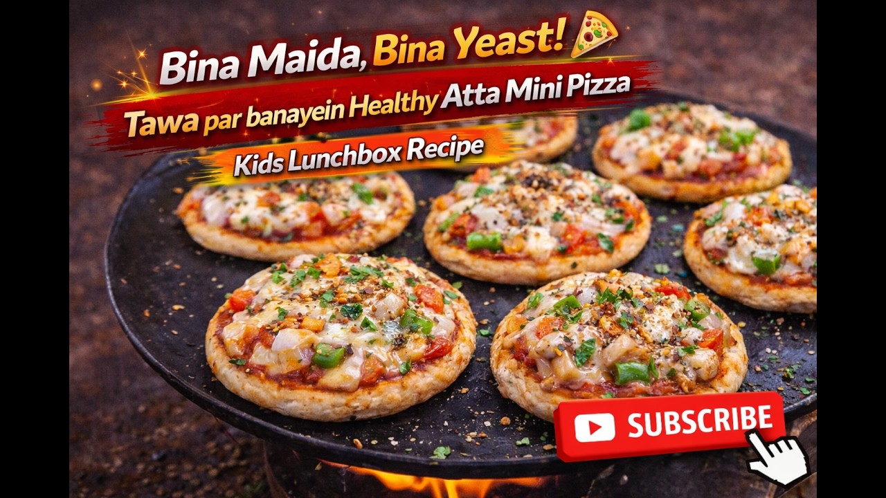 Bina Maida, Bina Yeast! 🍕 Tawa par banayein Healthy Atta Mini Pizza | Kids Lunchbox Recipe