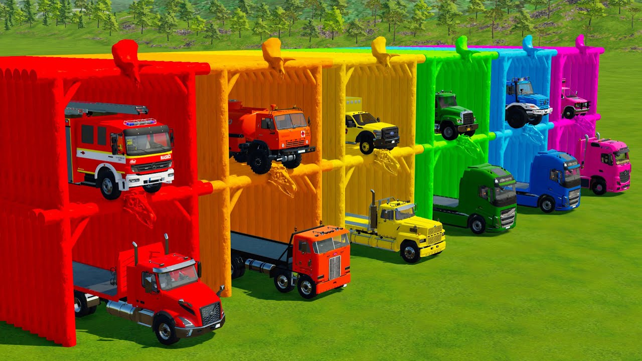 TRANSPORTING POLICE CARS, AMBULANCE, EMERGENCY VEHICLES WITH TOW TRUCKS! Farming Simulator 22