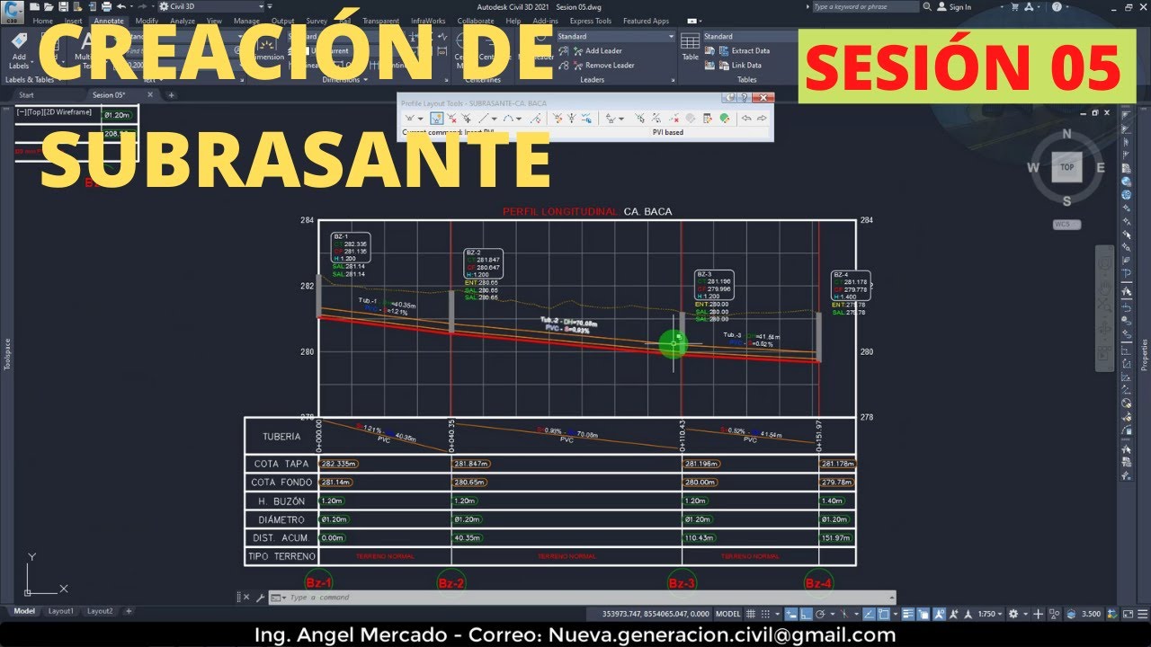 Creación y edición de SubRasante con Civil 3D (Sesión 05)