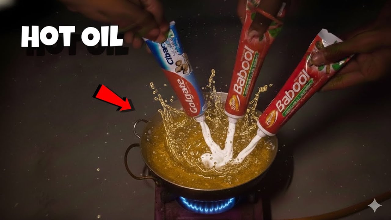 Boiling Colgate In Hot Oil Experiment 🤯| कोलगेट को गर्म तेल में डालने पर क्या होगा 