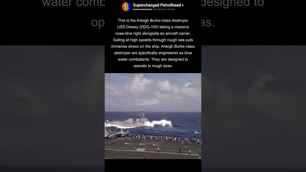 US Navy ship taking a nose dive