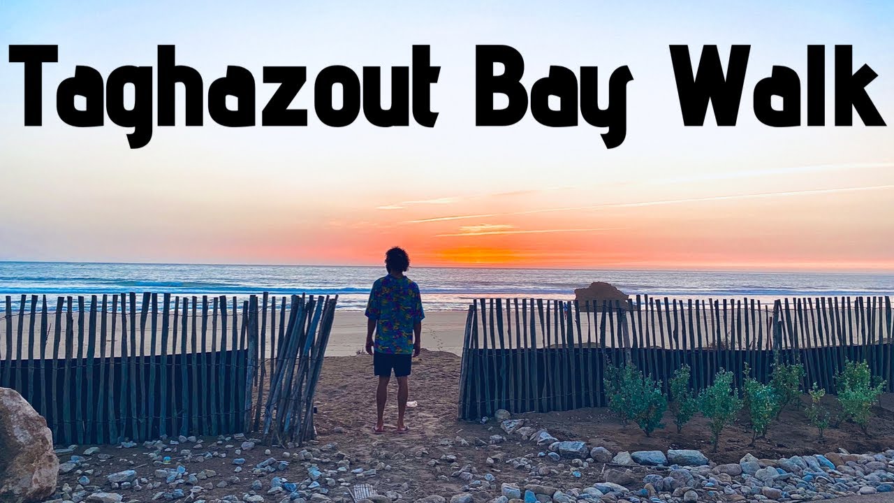 Taghazout Bay Promenade at Sunset, Tamraght Morocco Walk, Agadir Beaches are Closed شكوان ولد