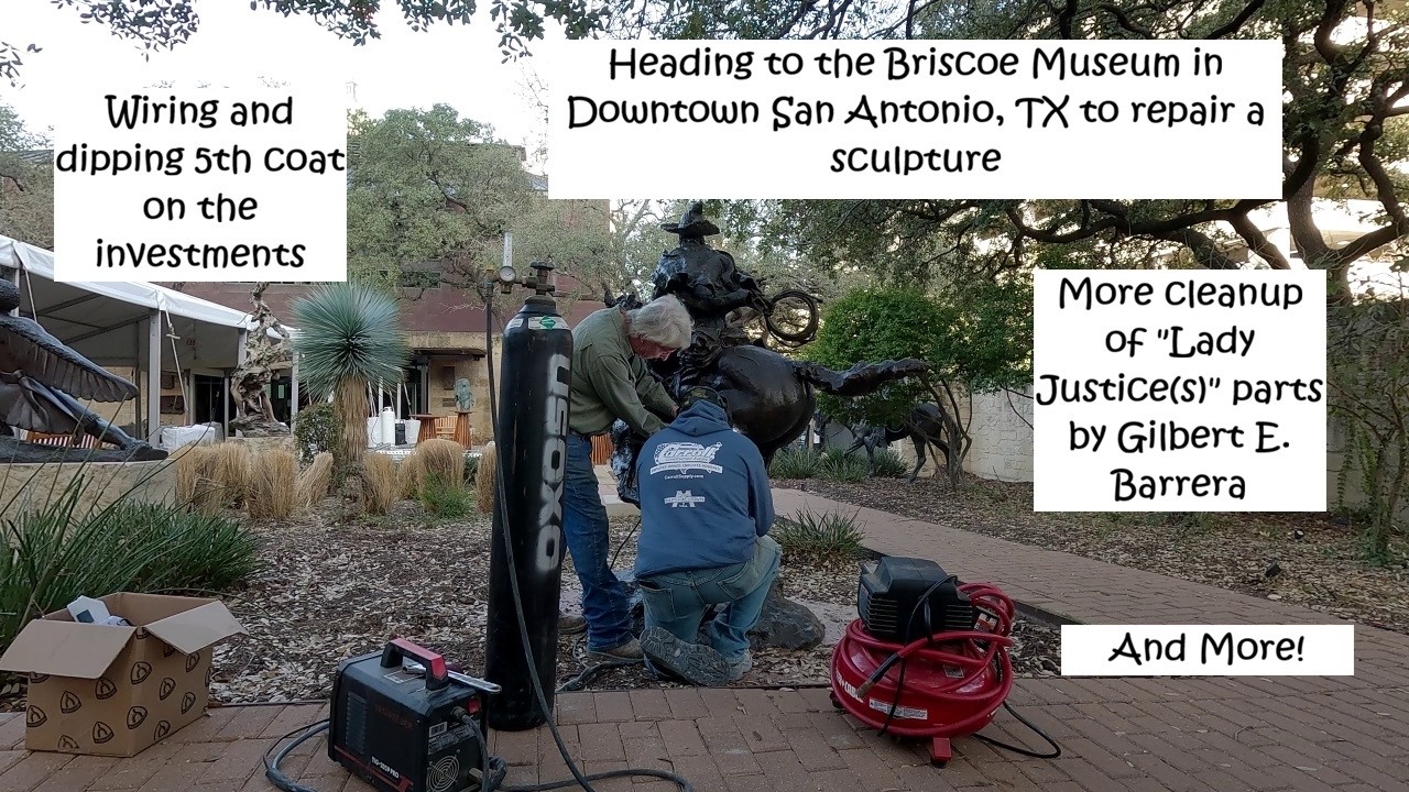 February 25, 2026 - Heading to Briscoe Museum for a repair, wiring/dipping 5th coats on investments,
