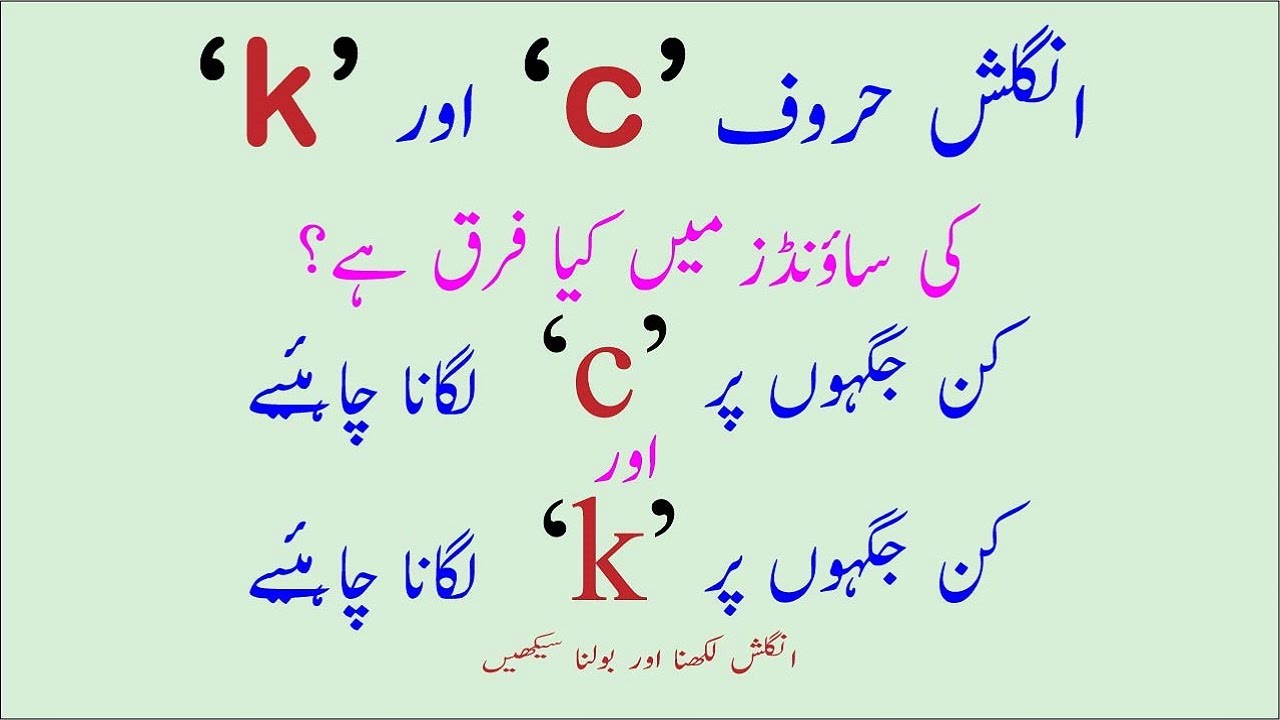 When to use c letter and when to use k letter | Difference between c and k letters sounds