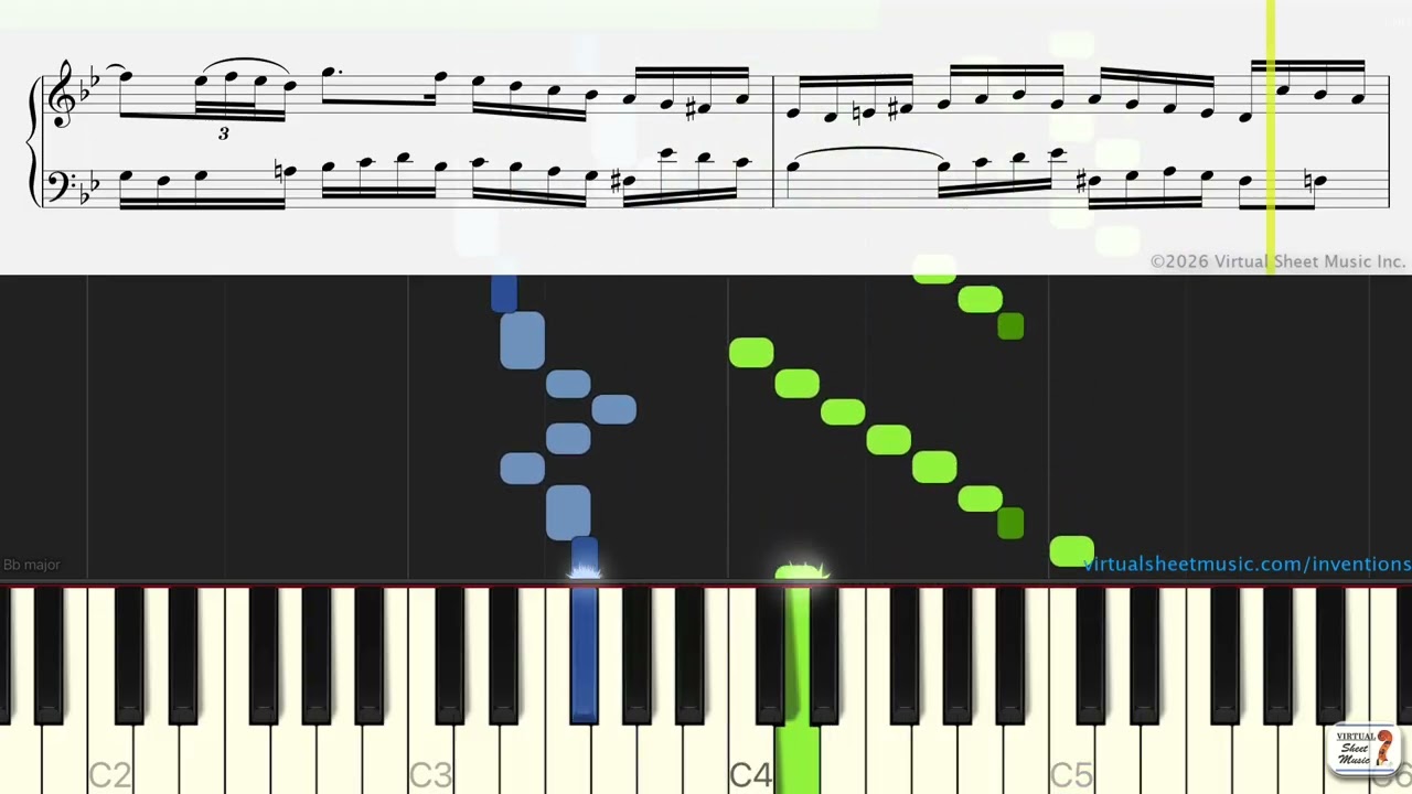 Invention No. 11 from Two Part Inventions by Johann Sebastian Bach - Practice Video