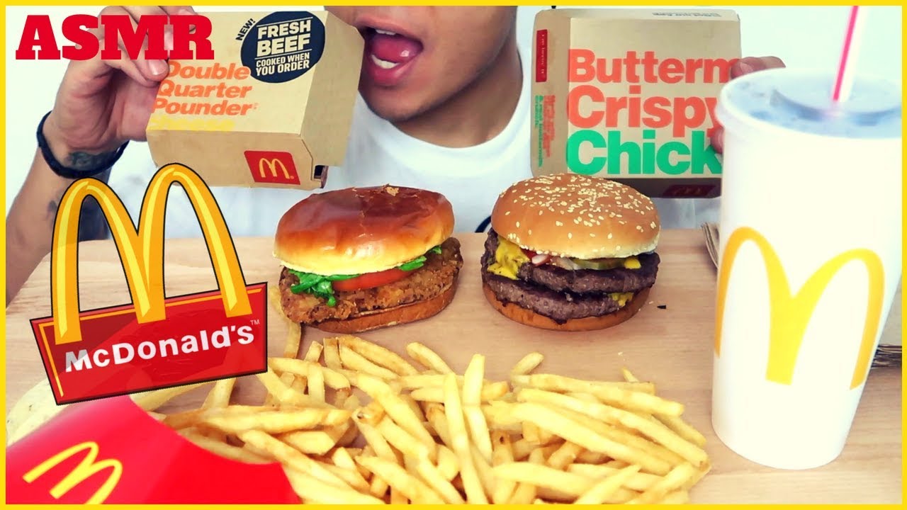 ASMR MCDONALDS DOUBLE QUARTER POUNDER + CRISPY CHICKEN MUKBANG | INTENSE SATISFYING EATING SOUNDS 먹방
