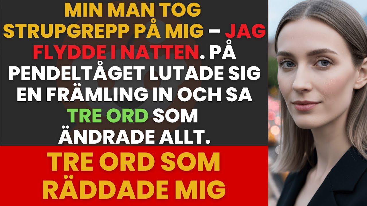 MIN MAN TOG STRUPGREPP PÅ MIG – JAG FLYDDE. PÅ TÅGET SA EN FRÄMLING TRE ORD…