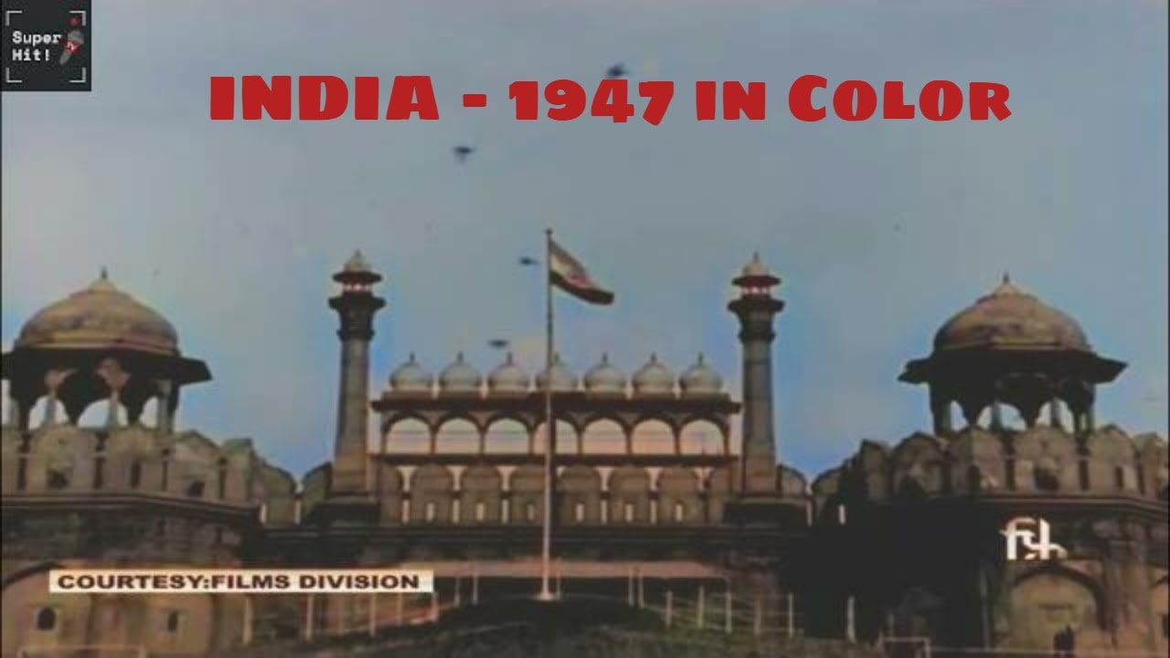 First Time In Color- India 1947 | Nehru at first Independence Day at Red Fort, Delhi