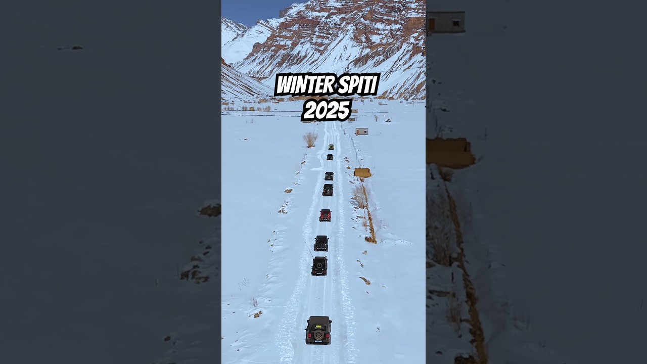 Winter Spiti Valley 2025 #winterspiti #trendingshort #4kdrone