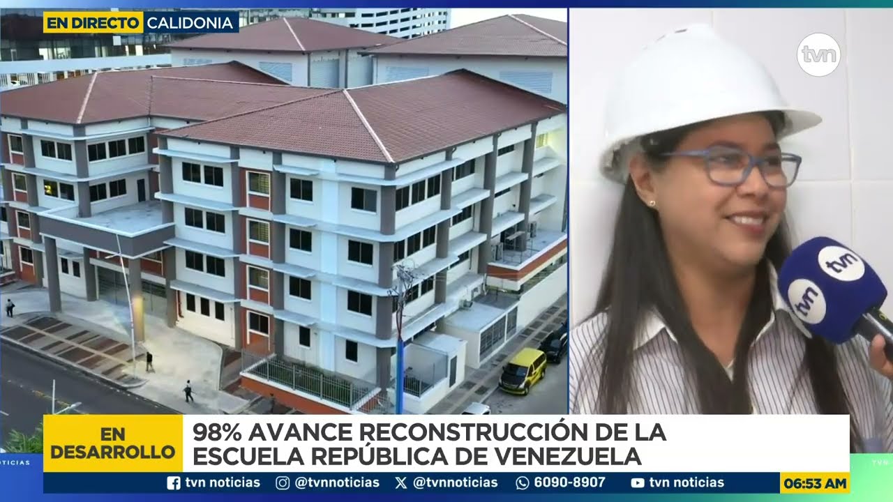 Reconstrucción de la escuela República de Venezuela tiene 98% de avance