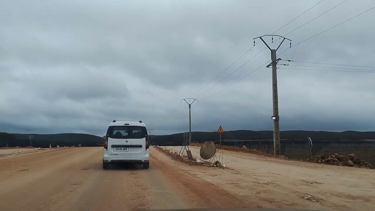Road is under construction before Ifrane.