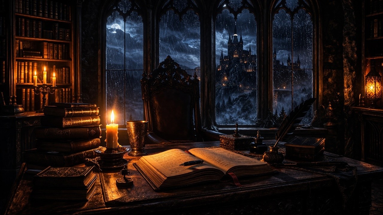 [No Ads] Dark Fantasy Ambience for Focus & Reading — Villain’s Castle at Night | Eternal Manor