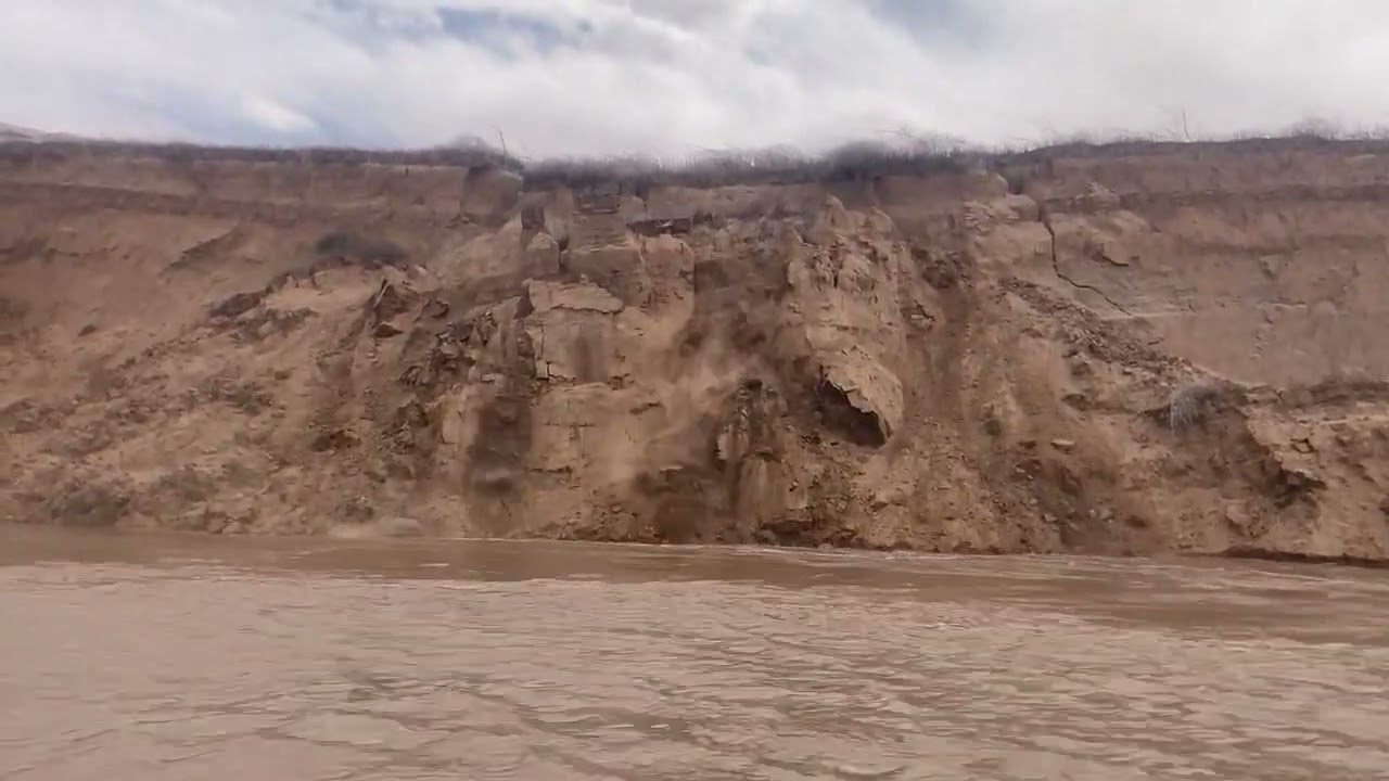 Big sediment slide   across from Dirty Devil River 9100cfs  5 1 2022