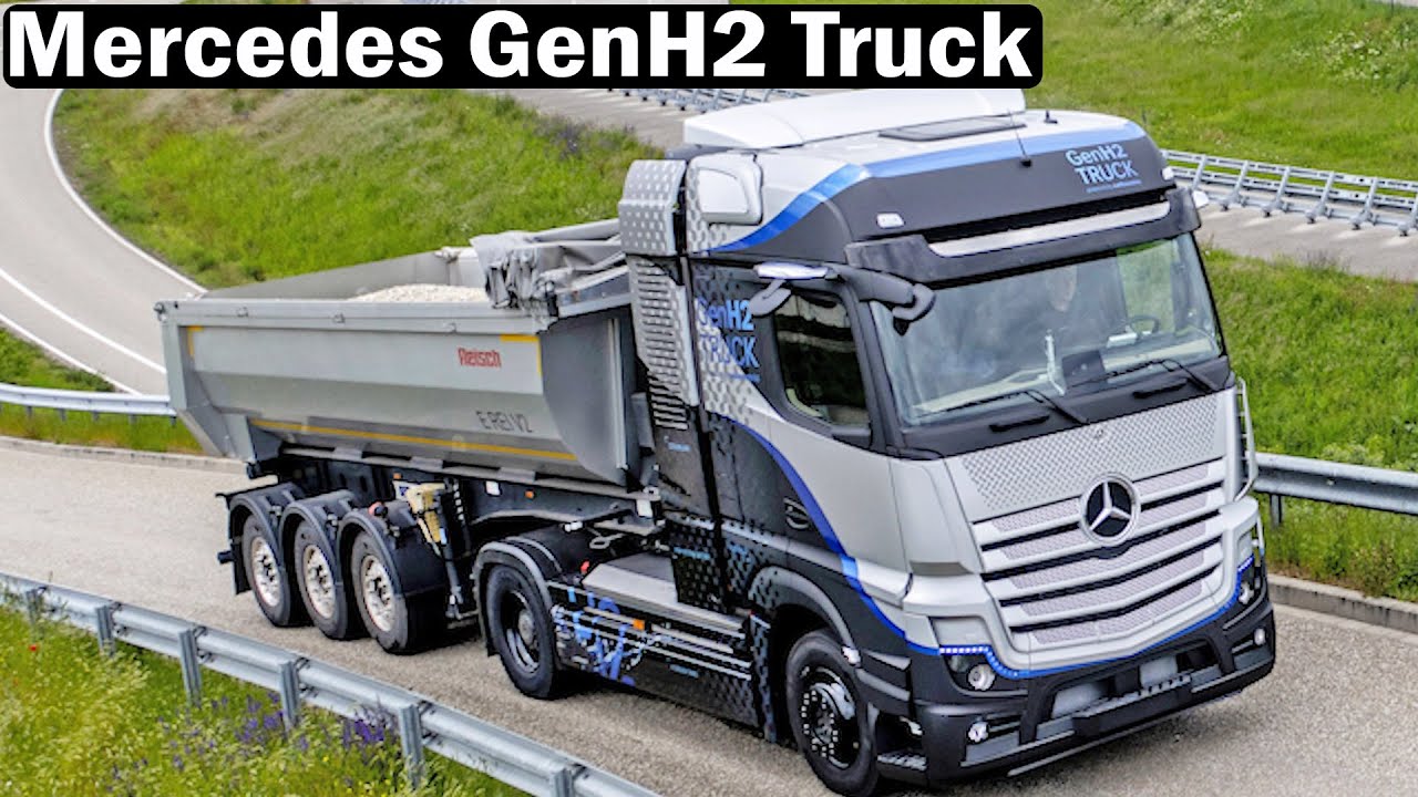 Mercedes-Benz GenH2 Truck on the test track, Mercedes hydrogen Truck first look