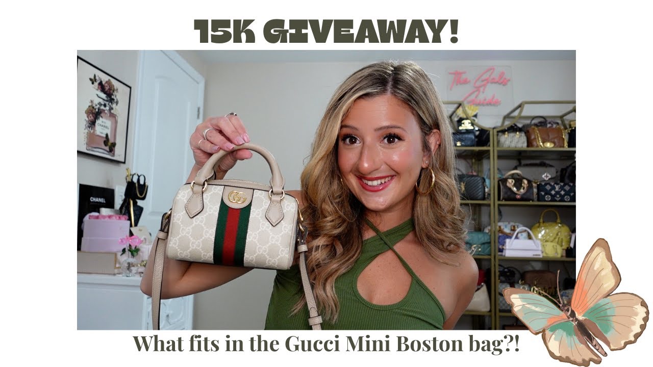 15K GIVEAWAY + GUCCI MINI BOSTON BAG FULL REVIEW! 🌟(What fits, mod shots & more)