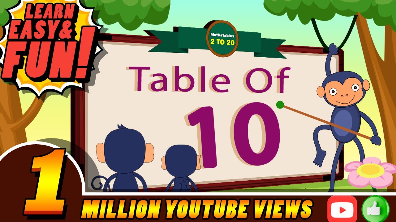 10-x1=10 Multiplication, Table of Ten 10 Tables Song Multiplication Time of tables  - MathsTables