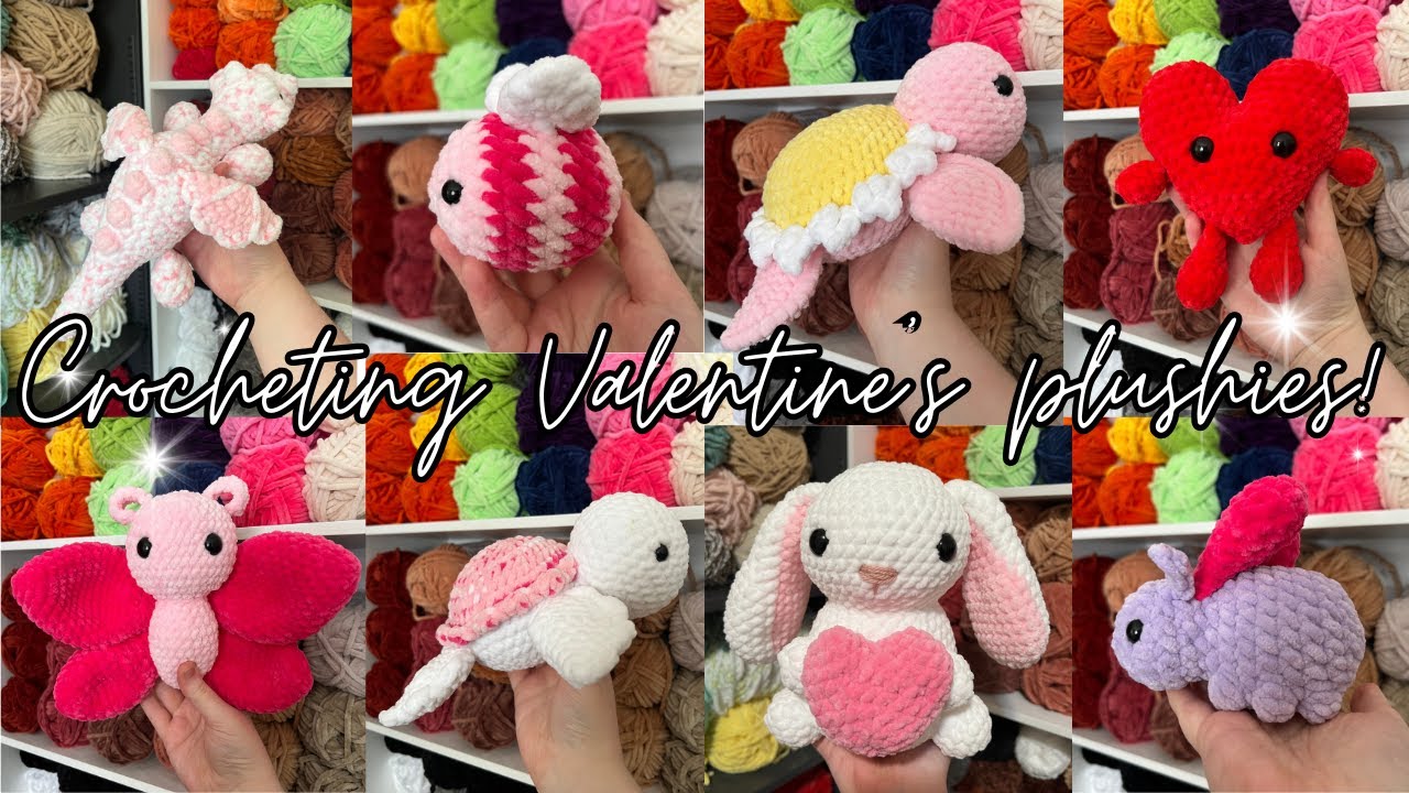 Crocheting Valentine's Plushies 🩷 | My first vlog!
