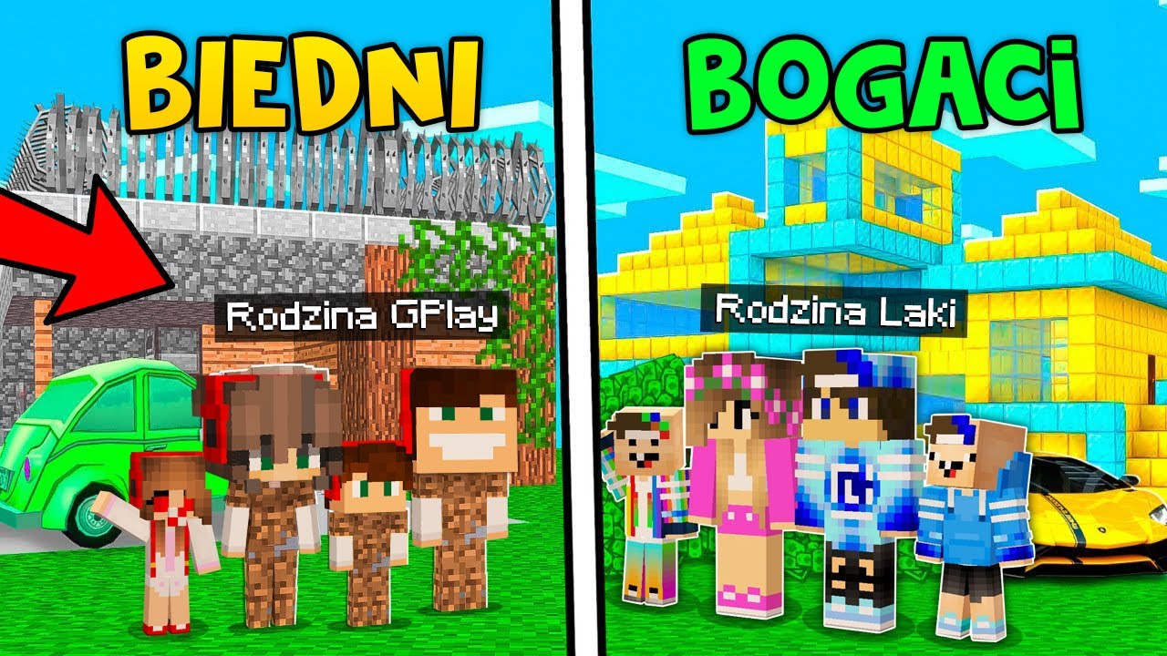 BIEDNA RODZINA GPLAY vs BOGATA RODZINA LAKI W MINECRAFT?!