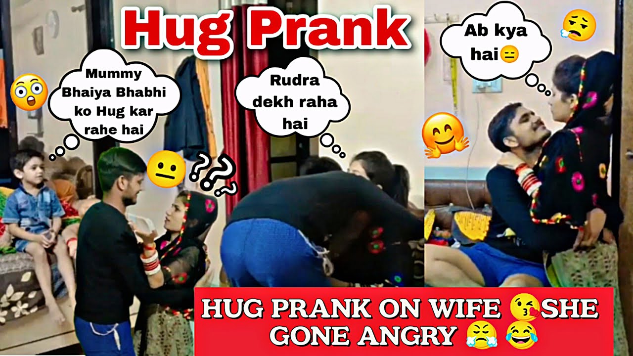 Hug Prank On Wife In Front Of Family || Epic Reaction 😂 #prank On #indian Wife🤗| SakshiBabaOfficial
