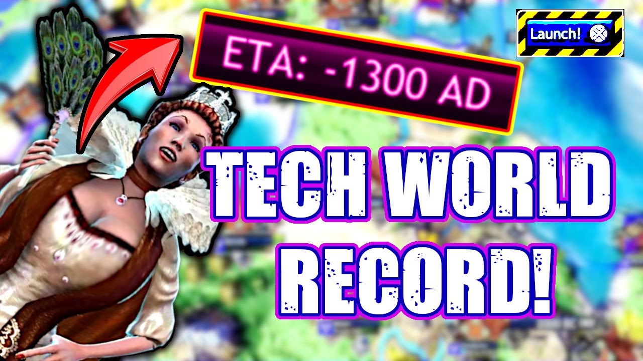 🌎WORLD RECORD! 🤯🚀 INSANE 1300 BC Tech Victory!! Civ Rev FFA Deity!
