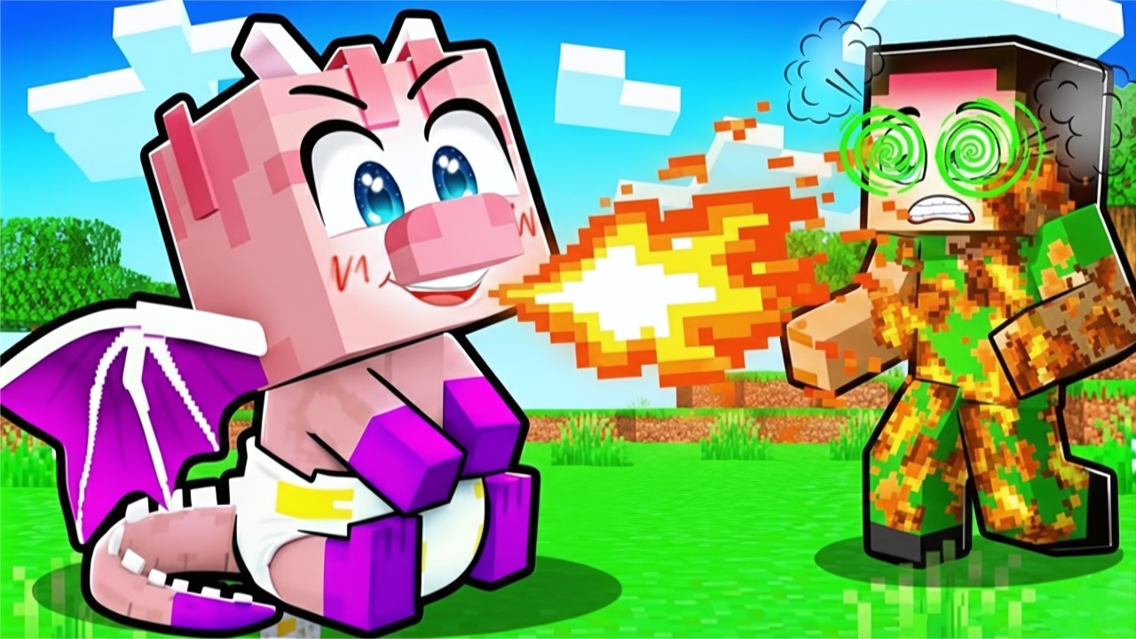 Předstírám, že jsem DRAČÍ MIMINKO na JEDNOM CHUNKU v Minecraftu!