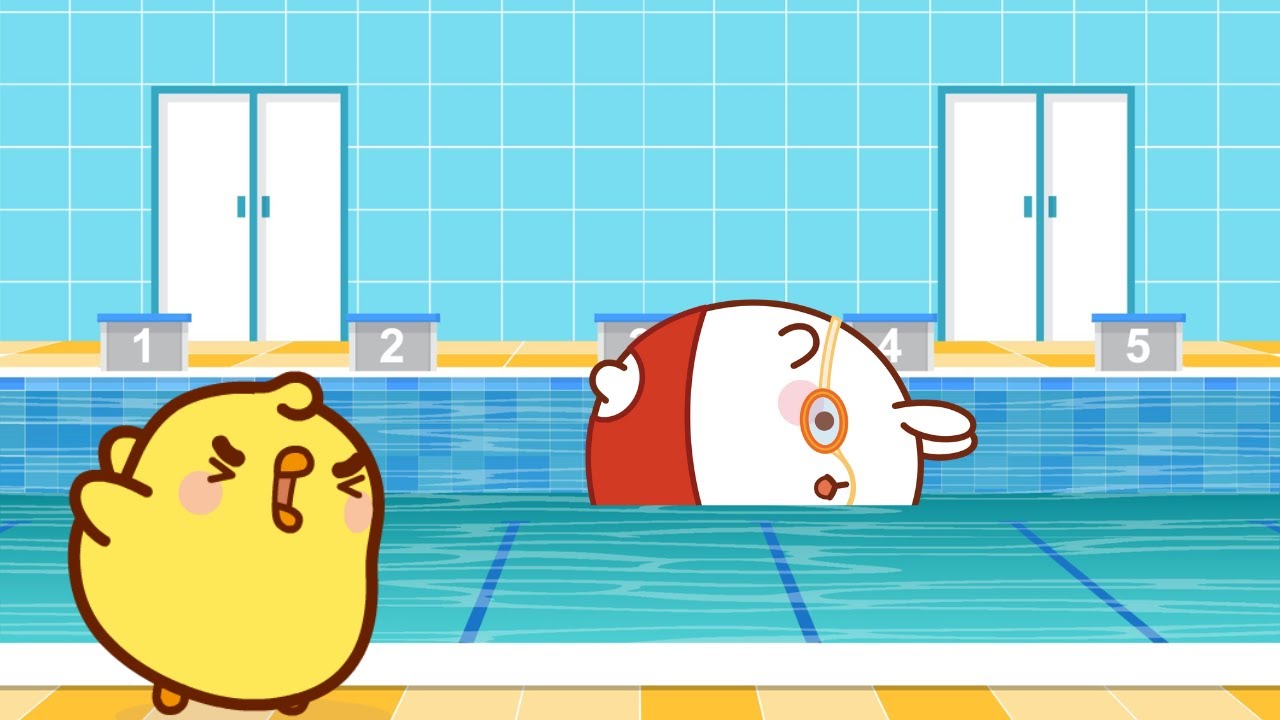 Molang's Swimming Adventure with Piu Piu 🏊‍♂️