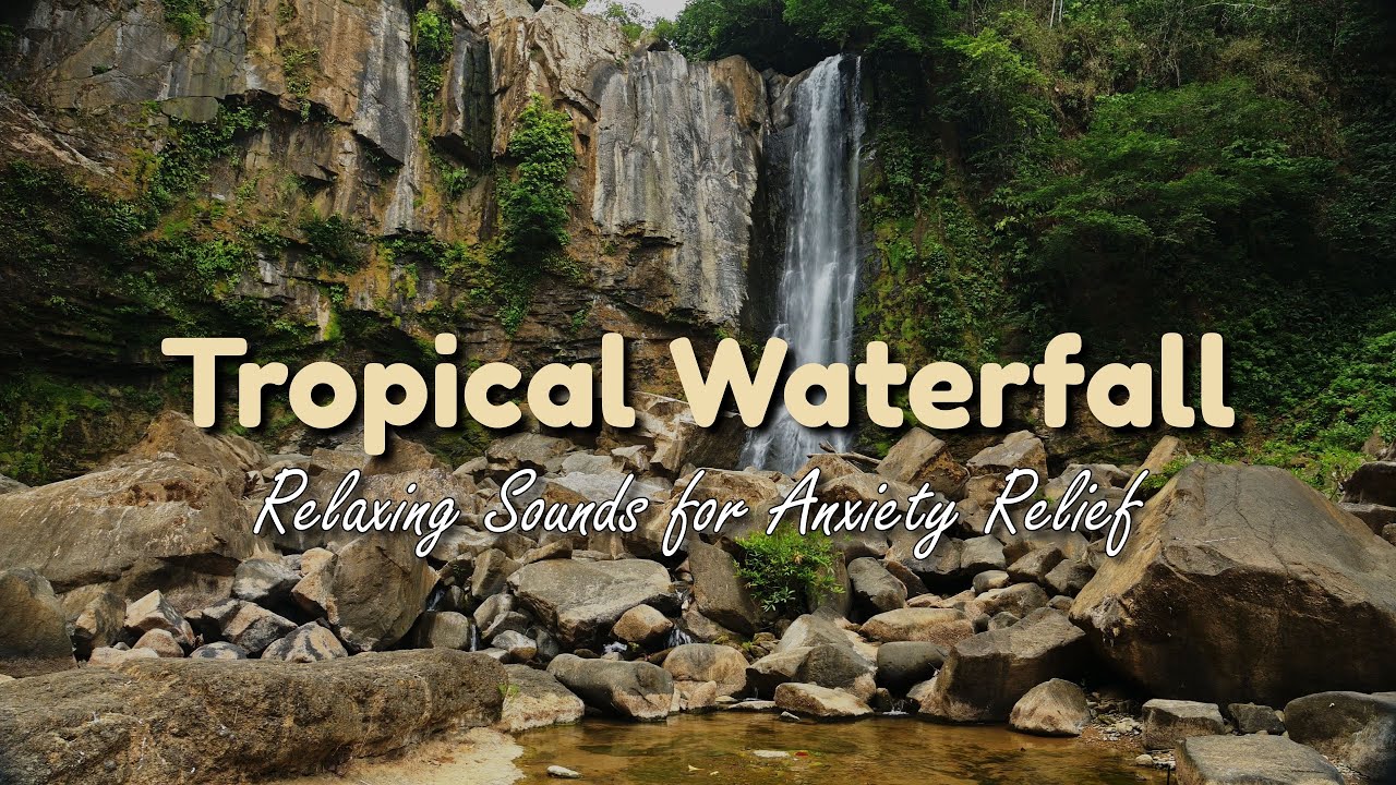 Waterfall Cascade 4K | Pure Jungle Ambience for Anxiety Relief & Mindfulness