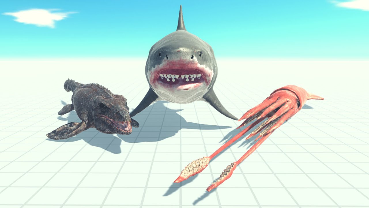 Mutant Megalodon Collosal Squid And Mosasaurus Vs Random Teams ARBS | Animal Revolt Battle Simulator
