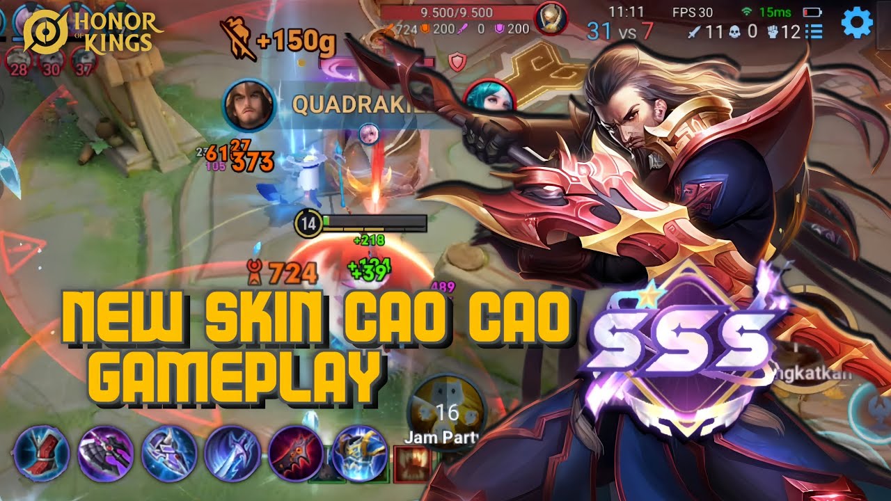 Cao Cao Skin Review! Full Gameplay & Effects | Honor of Kings