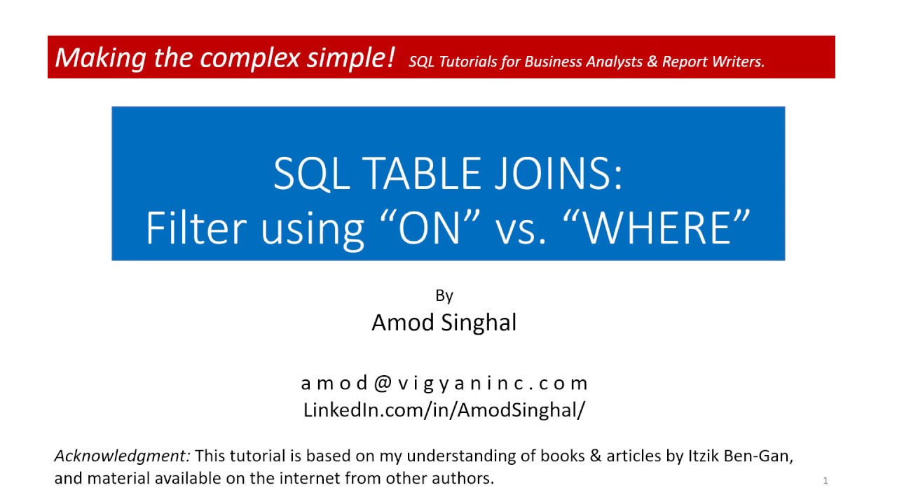 SQL JOIN: Condition in “ON” vs. “WHERE