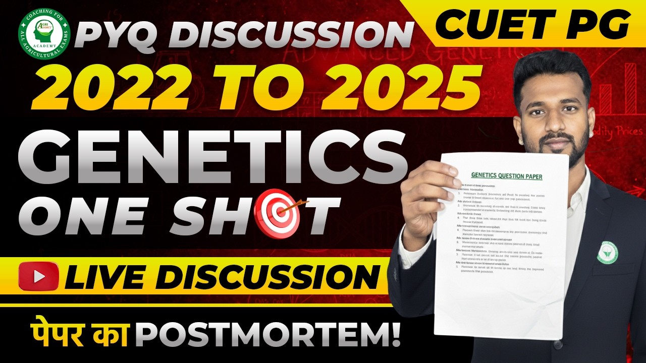 CUET PG 2022 to 2025 Genetics PYQ Discussion | One-Shot Revision | Live Paper Analysis by Hari sir