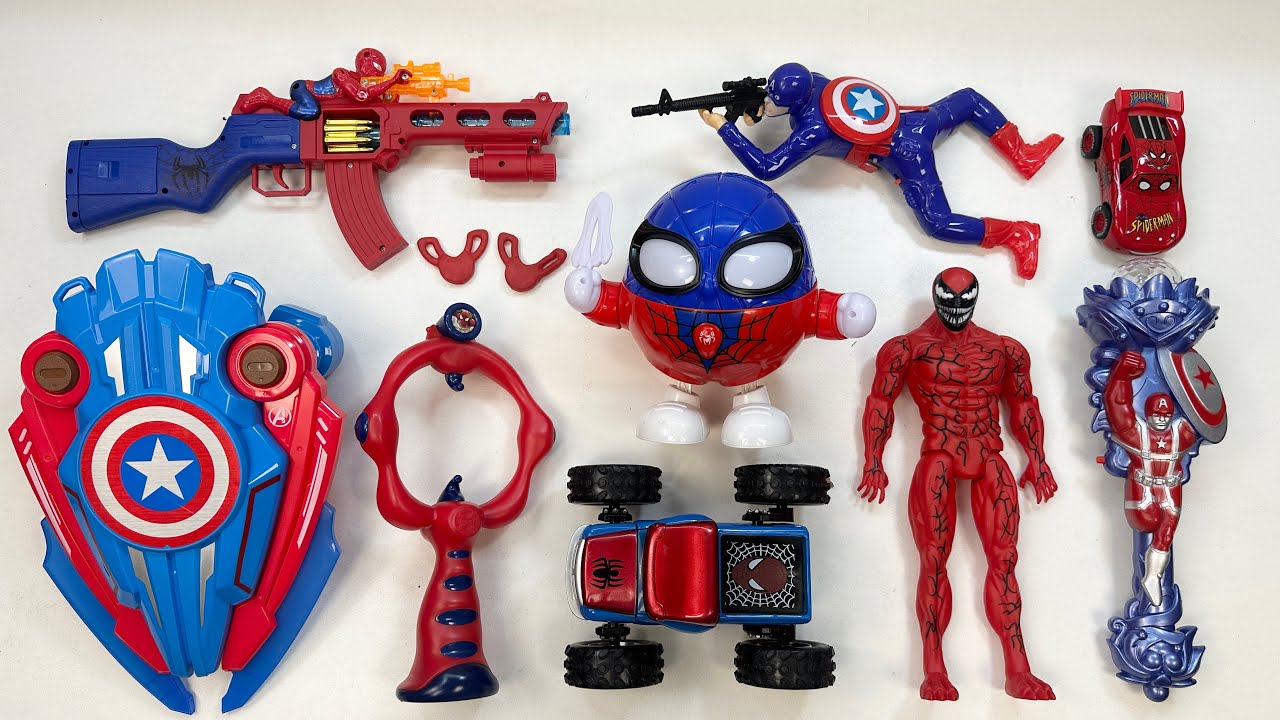 18 minutes Unboxing Spider-Man toy gun, launcher, laser sword,sound and light toy,cool action figure
