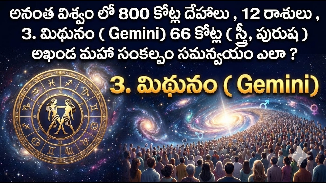 800 కోట్ల దేహాలు , 12 రాశులు , 3. మిథునం 66 కోట్ల (స్త్రీ, పురుష ) అఖండ మహా సంకల్పం సమన్వయం ఎలా?