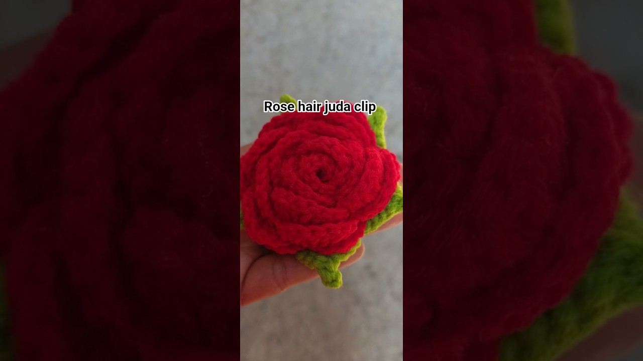 crochet Rose hair juda clip 🌹