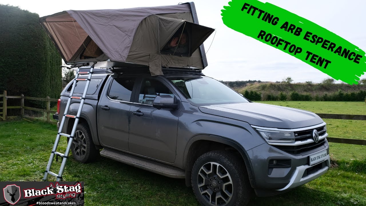 VW Amarok V6 2023 Fitted With ARB Base Rack and Esperance Rooftop Tent - Pickup Truck Camping