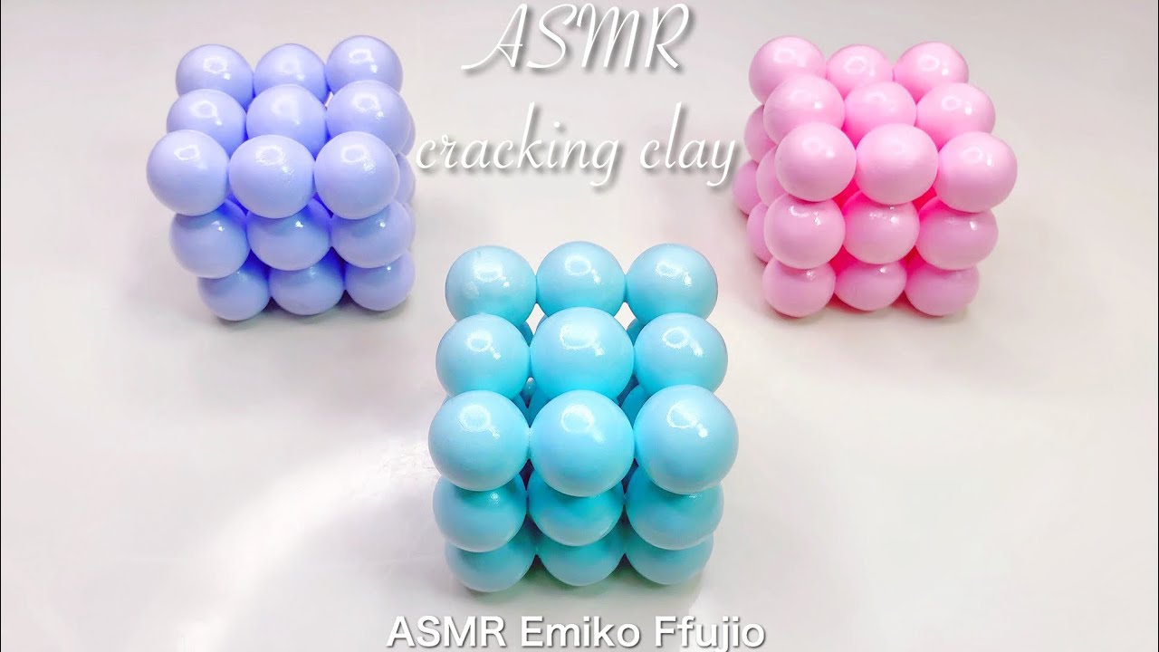 【ASMR】💠キューブボールクレイクラッキング💠【音フェチ】균열 점토 Ball cube cracking clay No talking ASMR