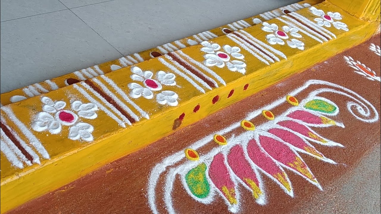 Daily gadapa muggulu🌺🌺 easy rangoli beginners#rangoli#muggulu#kolam#