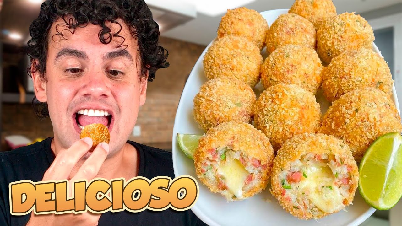 ✅ BOLINHO DE ARROZ RECHEADO COM QUEIJO E CALABRESA (simples de fazer) - Fubá online