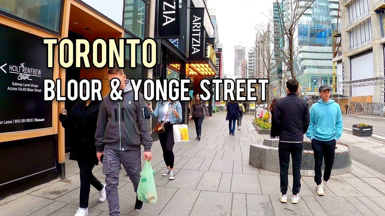 Toronto Bloor St & Yonge Street Walking Tour Downtown Toronto Canada