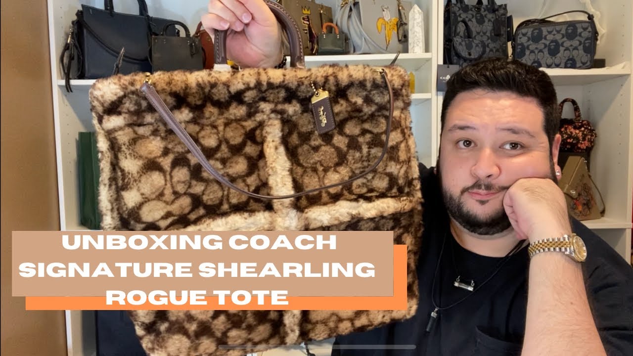 COACH UNBOXING AND FIRST IMPRESSIONS: NEW COACH ROGUE TOTE IN SIGNATURE SHEARLING