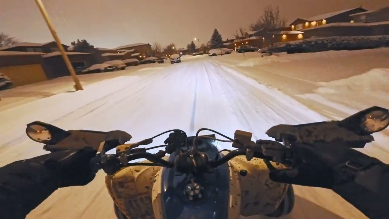 Riding At Night In The Snow | Yamaha Raptor 700R | POV & 360