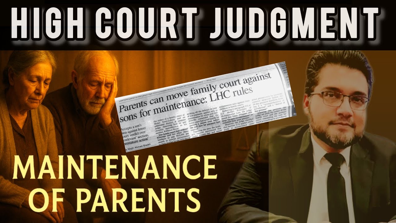Maintenance of wife and parents under Family laws of Pakistan