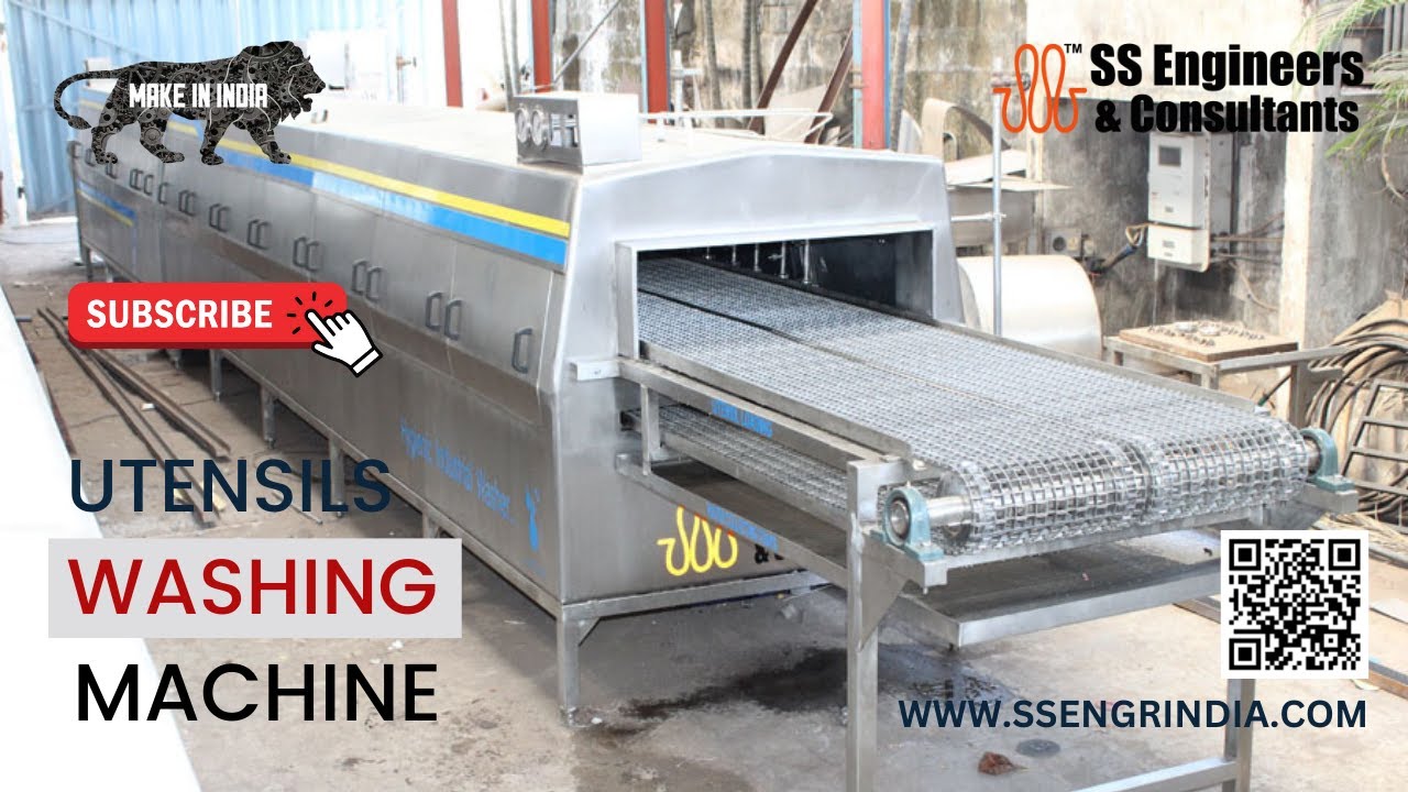 Utensils Washing Machine 🍽️| Sanitization line | conveyor model #ssec #ssengrindia