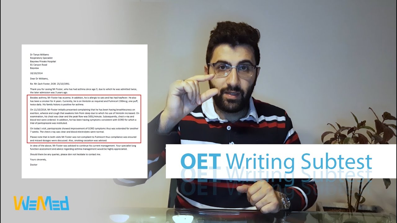 OET Writing for doctors From A to Z (شرح تفصيلي مبسّط)