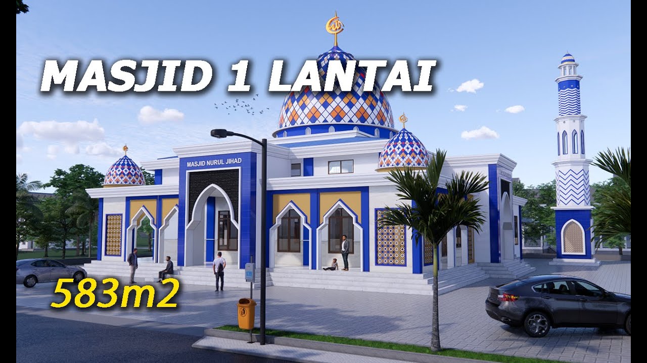 Desain Masjid 1 Lantai  22 x 26 m2- Sulawesi Tengah