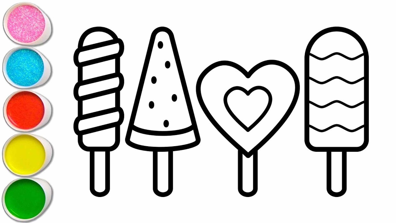 Colorful Ice Cream Drawing for kids, Painting & Coloring for kids, Toddlers | Let's Draw Together