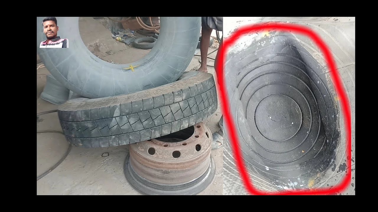 Truck 10 .00 R20 tyre puncture repair || inner side tube vulcanizing method