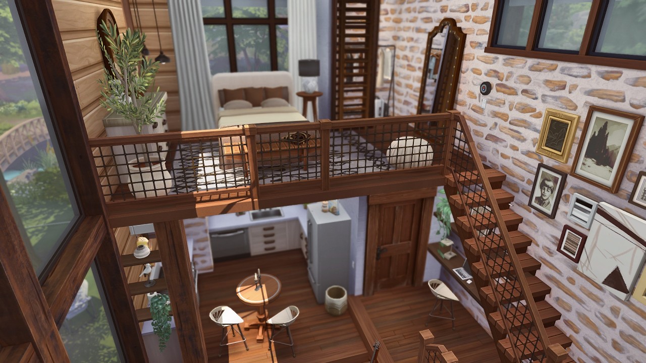 Cozy Cabin Loft  - just a simple, relaxing, ambient stop motion video | The Sims 4