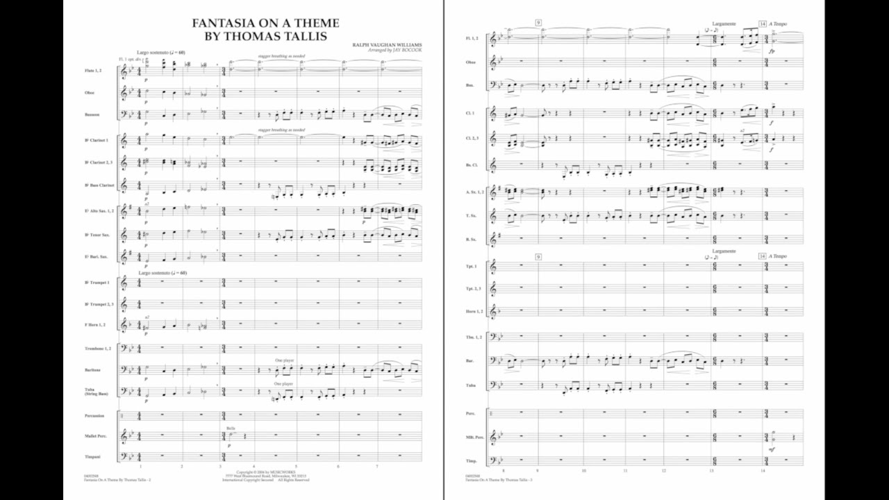 Fantasy on a Theme by Thomas Tallis -  by Ralph Vaughan Williams/arr. Jay Bocook