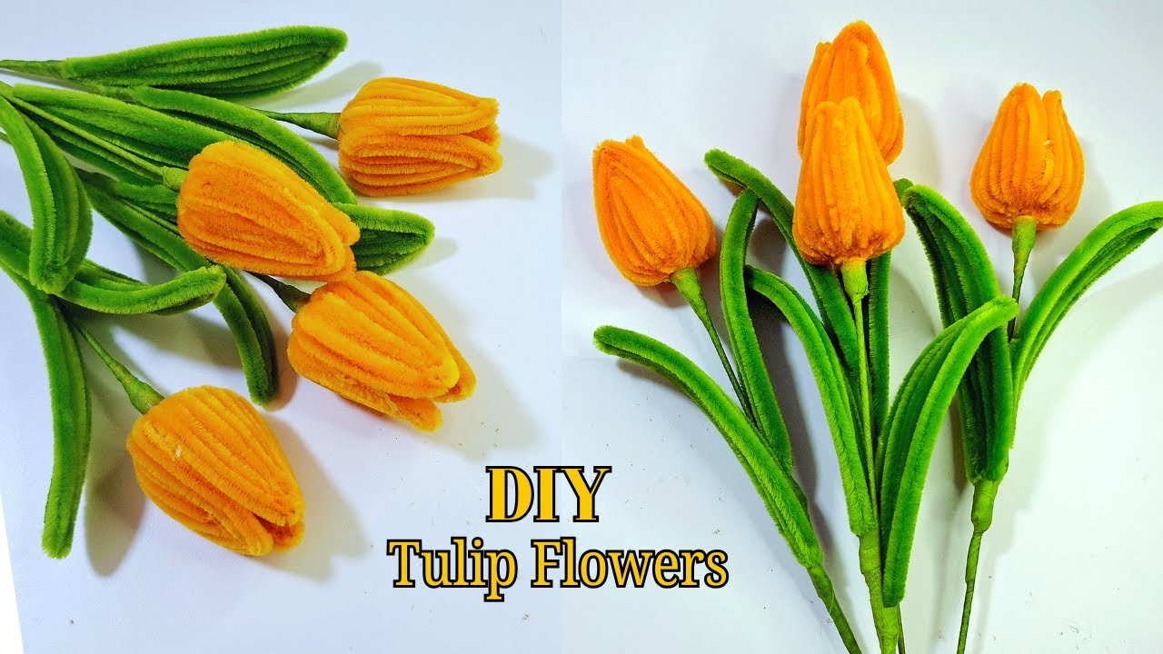 How to Make a Tulip Flower with Pipe Cleaners | Tulip Flowers
